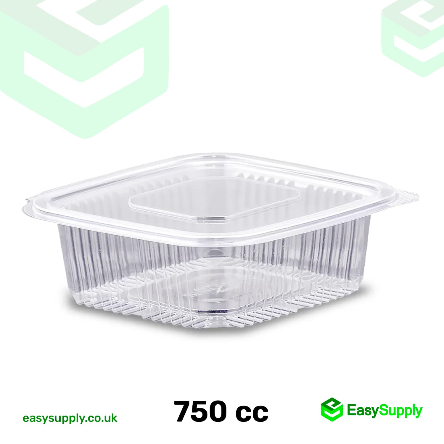 750 cc Clear Hinged Plastic Containers HD