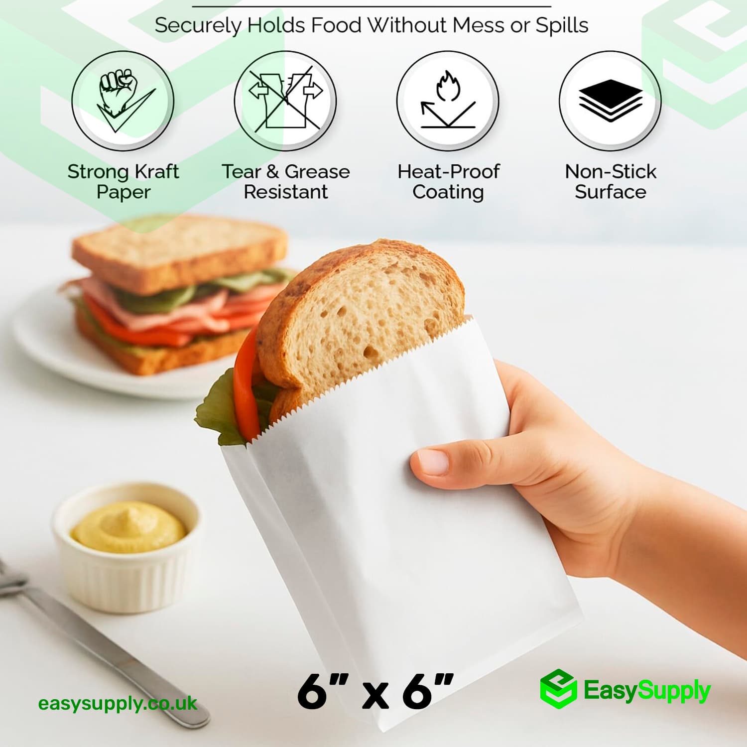 6" x 6" Greaseproof Paper Bags