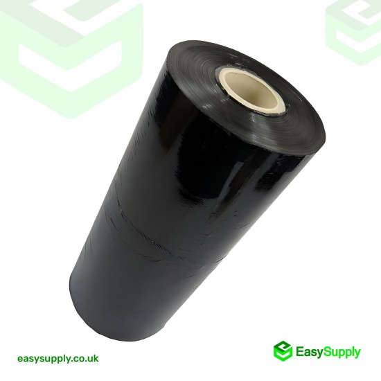 Black Machine Pallet Wrap 500 mm 250 % Stretch Contain Minimum 30% Recycle 16 kg Roll, 1.6 kg Core