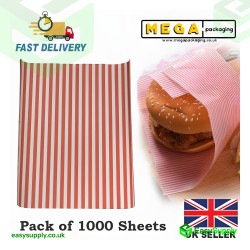 Red Stripe Printed Grease Proof Sheets Size: 10x12,5 