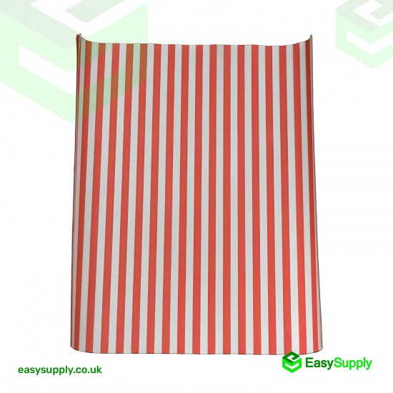 Red Stripe Printed Grease Proof Sheets Size: 10 x 12,5 Pizza Boxes