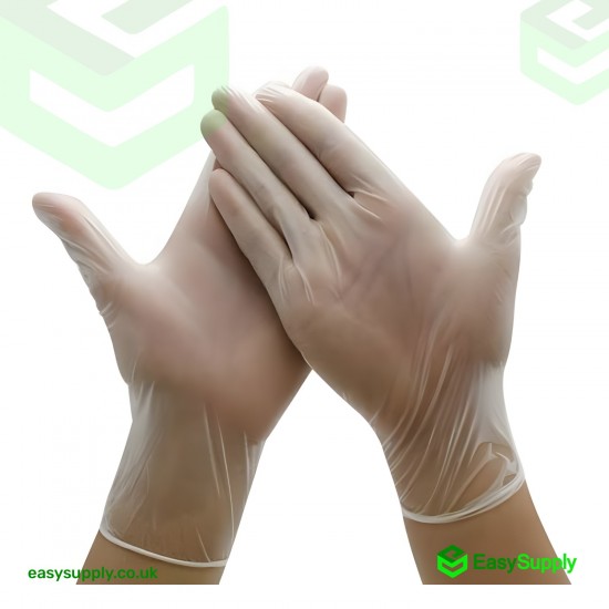 Large Clear Vinyl Powder Free Gloves