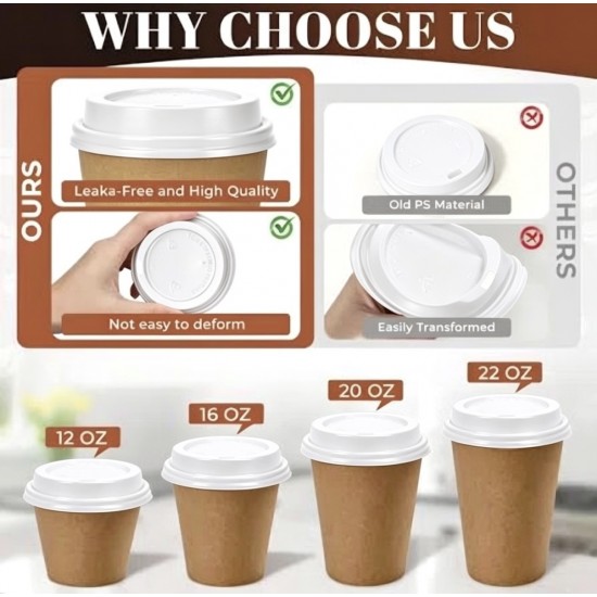 8 oz White Ripple Cup Lids 500 Pcs Cups