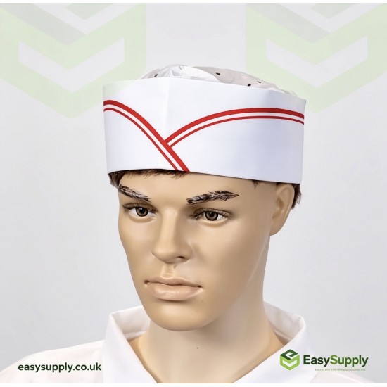 Chef Hat 10 x 100 Pcs Red Line Cleaning Products