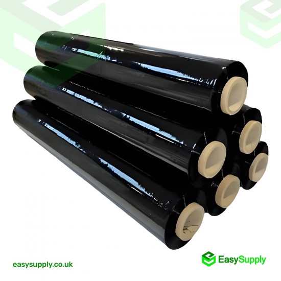 Pallet Wrap Black Opaque Very Tacky 25 Micron 500 mm Standard Core 6 Roll