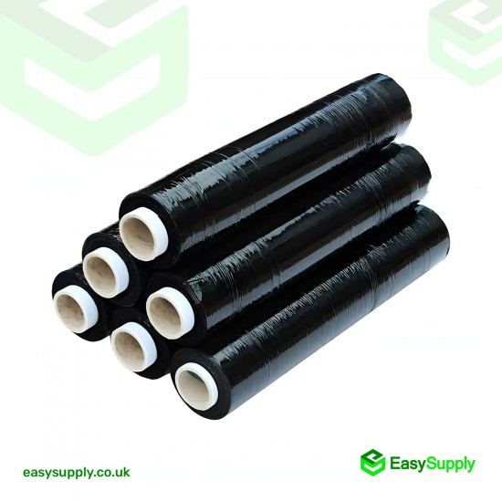 Pallet Wrap Black Opaque Very Tacky 25 Micron 500 mm Standard Core 6 Roll