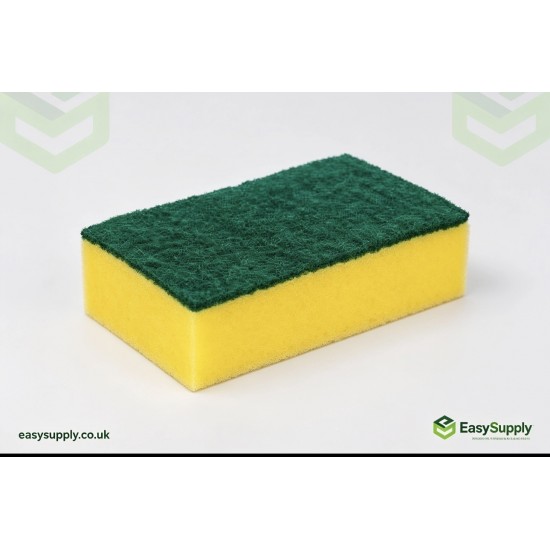 Sponge Scourers Yellow Green 48 x 10 Pack Cleaning Products