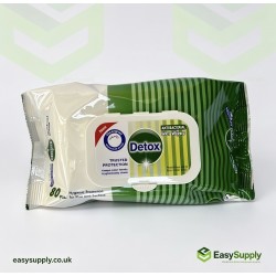 Detox Wet Wipes Anti Bacterial Green Pack 120 Pcs 