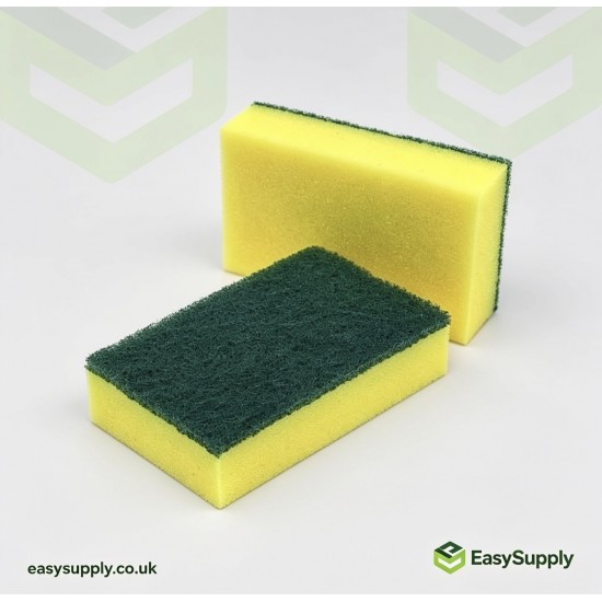 Sponge Scourers Yellow Green 48 x 6 Pack Cleaning Products