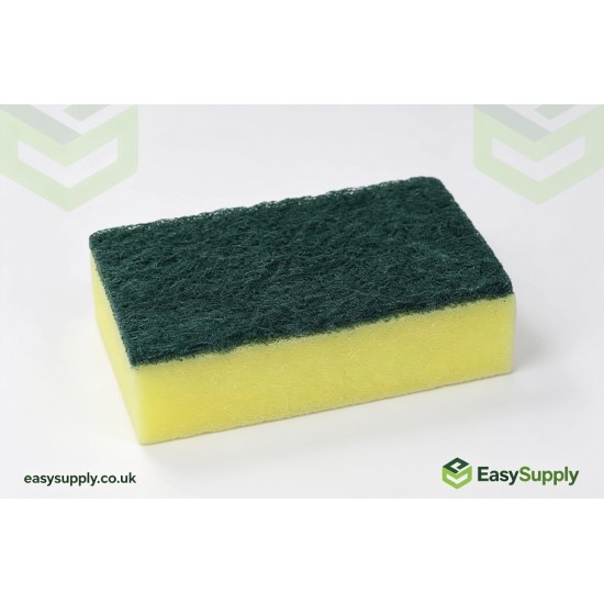 Sponge Scourers Yellow Green 48 x 6 Pack Cleaning Products