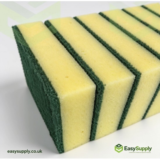 Sponge Scourers Yellow Green 48 x 6 Pack Cleaning Products