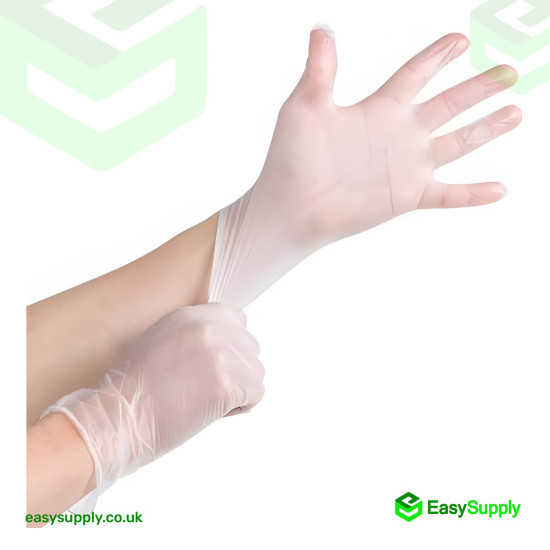 X-large Clear Vinyl Powder Free Gloves