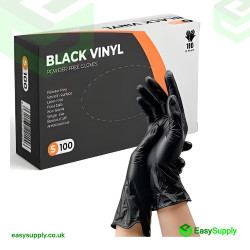 Large Black Vinyl Powder Free Gloves
