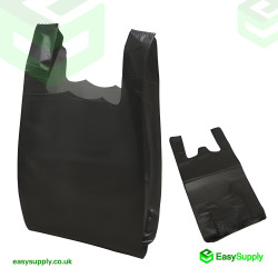 Black Vest Carriers Bags 8 x 13 x 18 Carrier Bags