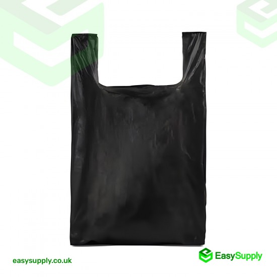 Black Vest Carriers Bags 8 x 13 x 18 Carrier Bags
