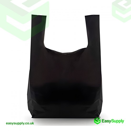 Black Vest Carriers Bags 8 x 13 x 18 Carrier Bags