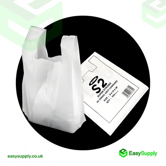 White Vest Carriers Bags 8 x 13 x 18 Carrier Bags