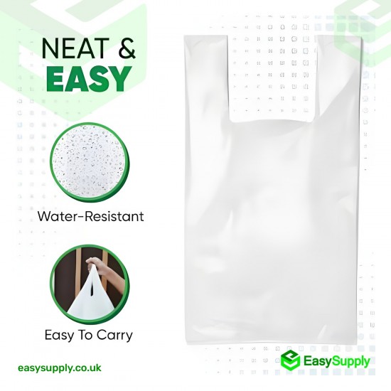 White Vest Carriers Bags 11 x 17 x 21 Carrier Bags