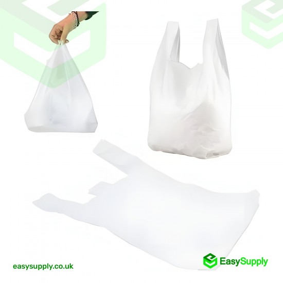 White Vest Carriers Bags 11 x 17 x 21 Carrier Bags