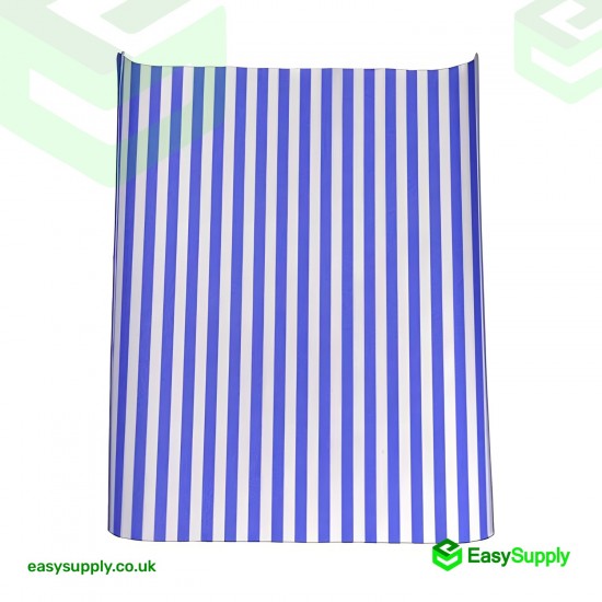 Blue Stripe Printed Grease Proof Sheets Size: 10 x 12,5 Pizza Boxes