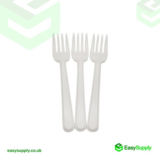PP White Fork Heavy Duty - Reusable 180 mm Cutlery