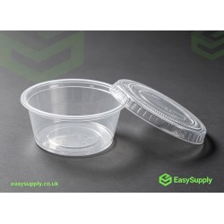 4 oz 80 ml 71 mm Clear Pots & Separate Lids 1000 Pcs Sauce Pots