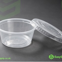 4 oz 80 ml 71 mm Clear Pots & Separate Lids 1000 Pcs Sauce Pots