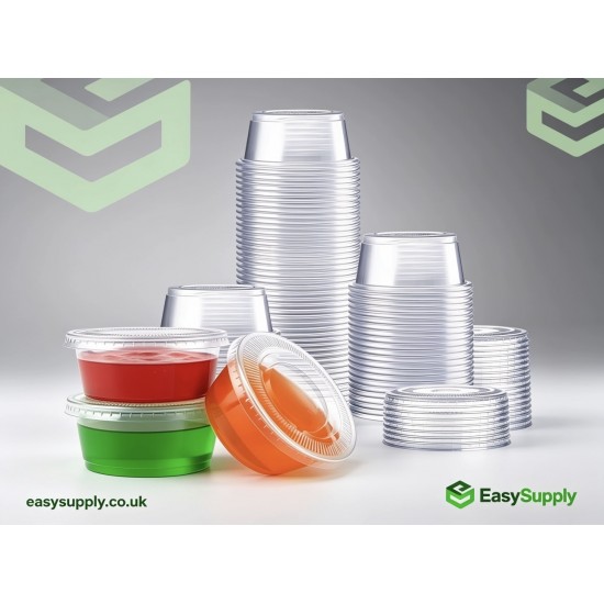 4 oz 80 ml 71 mm MG Clear Pots & Separate Lids 1000 Pcs Sauce Pots