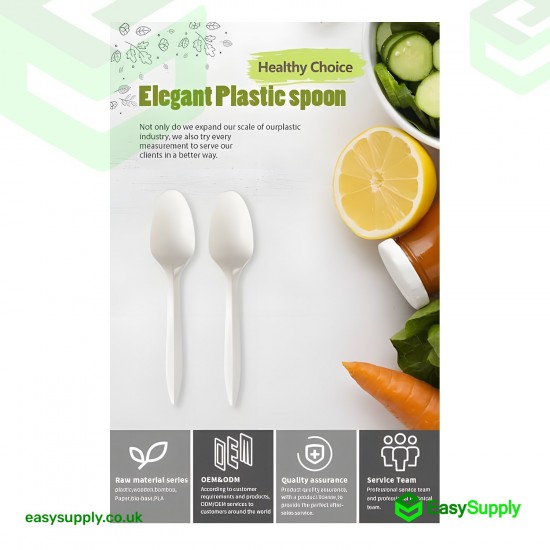 PP White Spoon Heavy Duty - Reusable 180 mm Cutlery