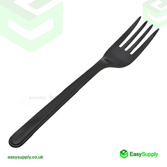 Black Reusable Heavy Duty Forks 180 mm Cutlery