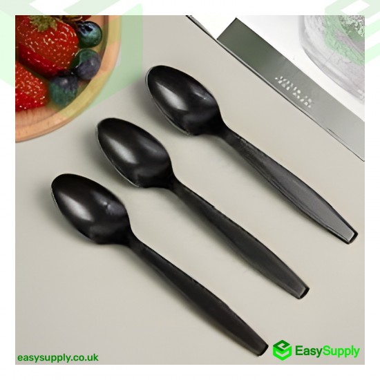 Black Reusable Heavy Duty Spoon 180 mm Cutlery