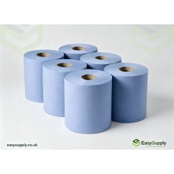 Blue Centrefeed 150M 166M Flat Rolls 6 