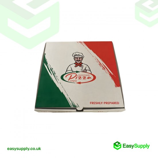 7 Pizza Box White Italian Print Premium Quality 90 Pcs Pizza Boxes