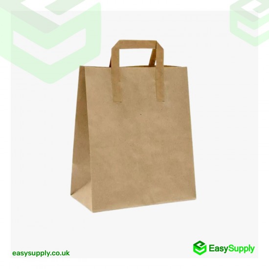 Small Brown SOS Paper Bag External Flat Handles 250 Pcs Foil Bags