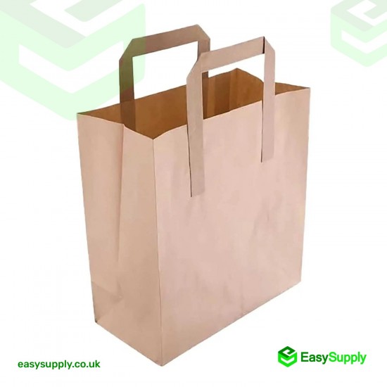 Small Brown SOS Paper Bag External Flat Handles 250 Pcs Foil Bags