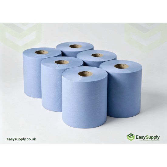 Blue Centrefeed 100 M 165 mm Embossed 6 Rolls Cleaning Products