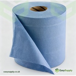 Blue Centrefeed 100M 165mm Embossed 6 Rolls 