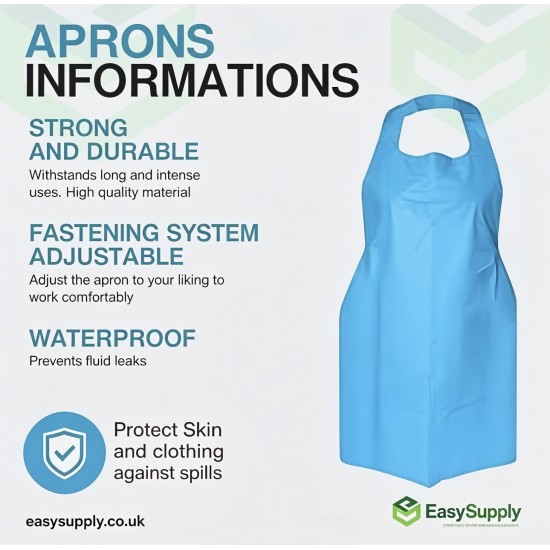 Disposable Aprons Blue Packed 10 x 100 1000 Pcs Cleaning Products