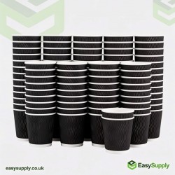 8 oz Ripple Cups Black 500 Pcs