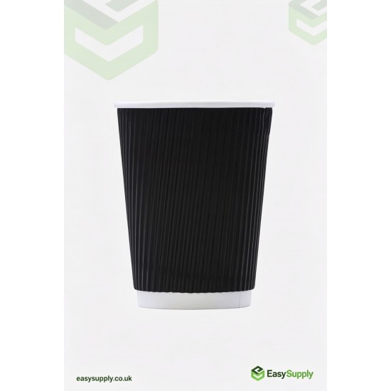 8 oz Ripple Cups Black 500 Pcs