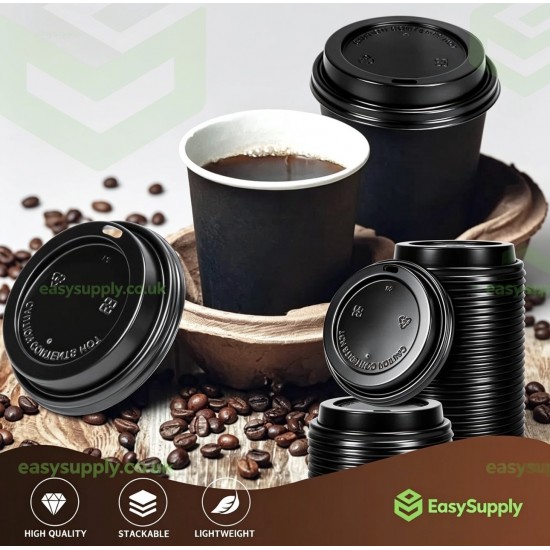 16 oz 12 Black Ripple Cup Lids 500 Pcs Cups