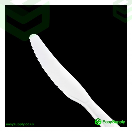 PP White Knife Heavy Duty - Reusable 180 mm Cutlery