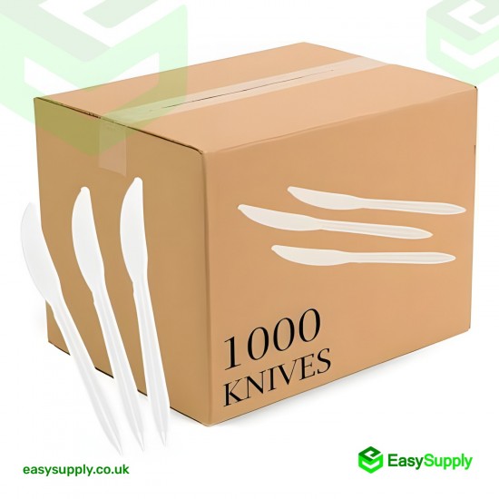 PP White Knife Heavy Duty - Reusable 180 mm Cutlery