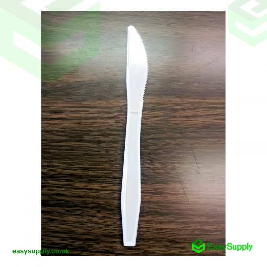 PP White Knife Heavy Duty - Reusable 180 mm Cutlery