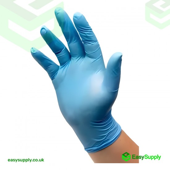 Medium Blue Viynl Powder Free Gloves