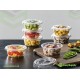 4 Oz Heavy Duty Clear  Separate Sauce Pots & Lids