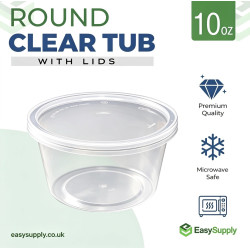 10 Oz Microwaveable Round Containers with Lids