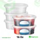 16 Oz Microwaveable Round Containers with Lids