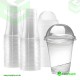 12 oz 340 ml 95 mm Smoothie Clear Cup & Dome Cross Hole Lid All In One Box 250 Pcs Cups & 250 Pcs Lids