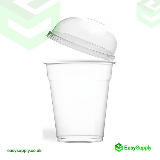 12 oz 340 ml 95 mm Smoothie Clear Cup & Dome Cross Hole Lid All In One Box 250 Pcs Cups & 250 Pcs Lids